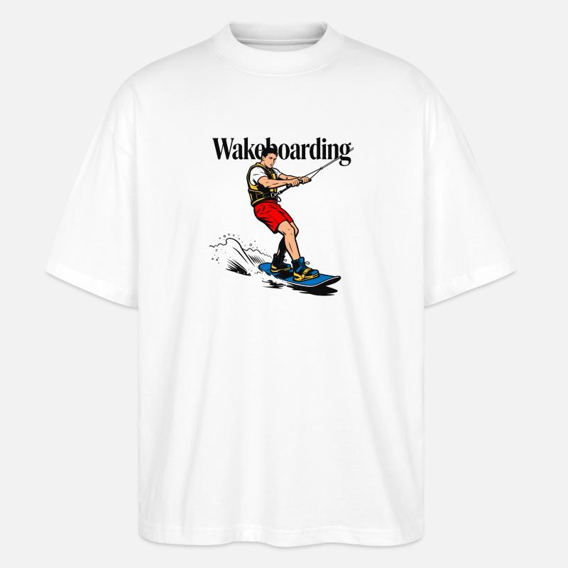 Wakeboarding-Wakeboarder - Stanley/Stella Oversized Unisex Bio T-Shirt Blaster 2.0 - Weiß