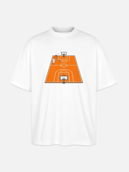 Basketballmatch Hund und Capybara - Stanley/Stella Oversized Unisex Bio T-Shirt Blaster 2.0 - Weiß