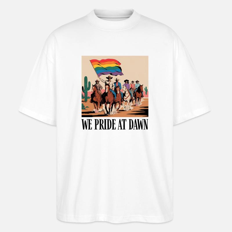 Pride Cowboy Rodeo Parade - Stanley/Stella Oversized Unisex Bio T-Shirt Blaster 2.0 - Weiß