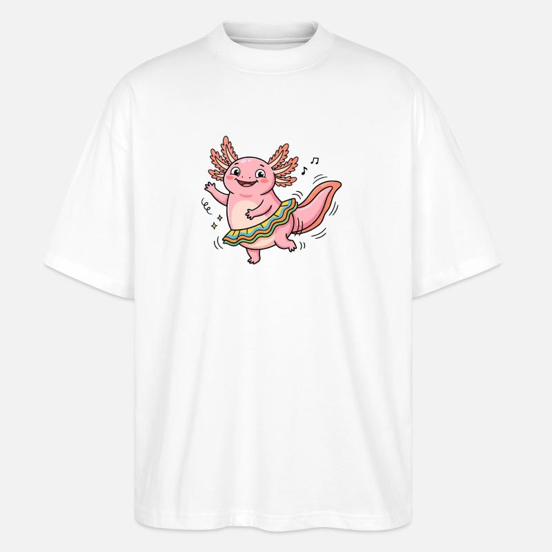 Dancing Queen Axolotl - Stanley/Stella Oversized Unisex Bio T-Shirt Blaster 2.0 - Weiß