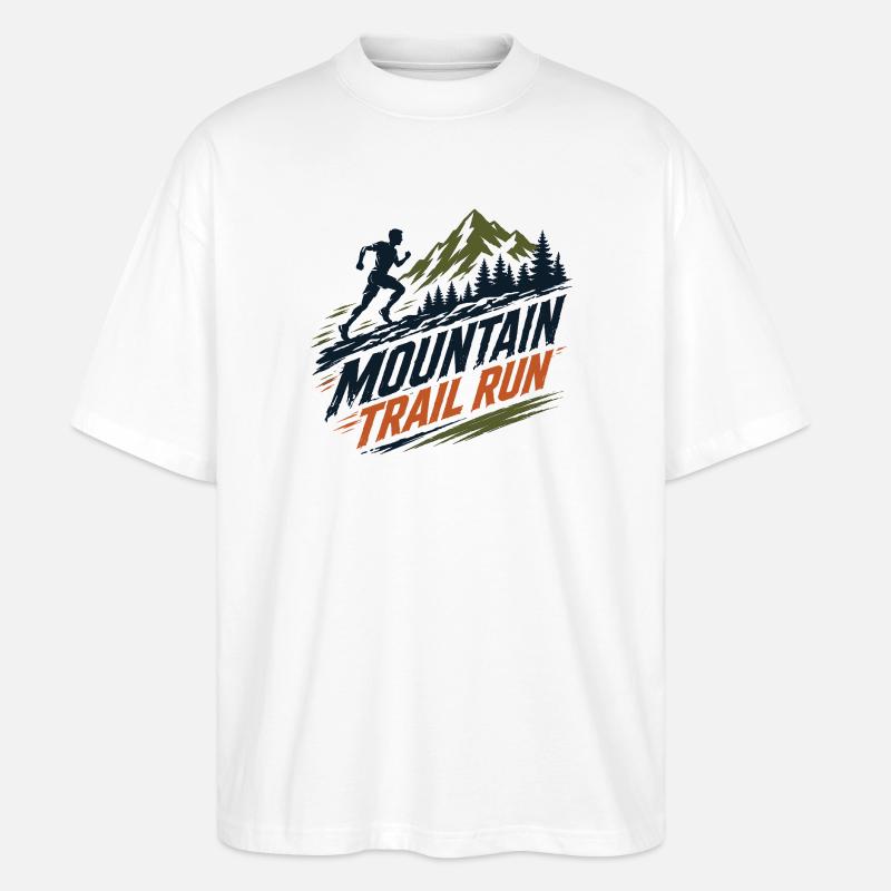 Mountain Trail Run - Stanley/Stella Oversized Unisex Bio T-Shirt Blaster 2.0 - Weiß