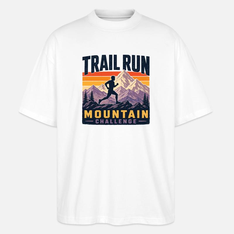 Trail Run - Mountain Challenge - Stanley/Stella Oversized Unisex Organic T-shirt Blaster 2.0 - white