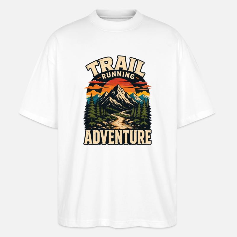 Trailrunning-Abenteuer - Stanley/Stella Oversized Unisex Bio T-Shirt Blaster 2.0 - Weiß