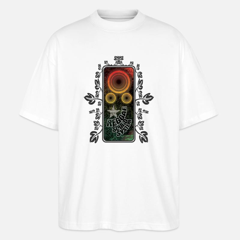 Brillance du système de son reggae - T-shirt bio Blaster 2.0 coupe oversize Stanley/Stella Unisexe - blanc