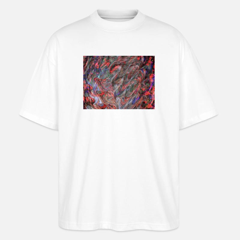 Farbwirbel Marmormuster - Stanley/Stella Oversized Unisex Bio T-Shirt Blaster 2.0 - Weiß