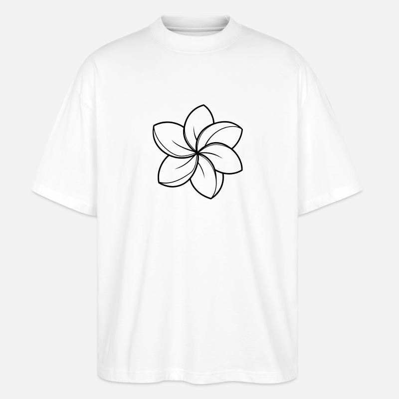 Frangipani-Blüte - Stanley/Stella Oversized Unisex Bio T-Shirt Blaster 2.0 - Weiß
