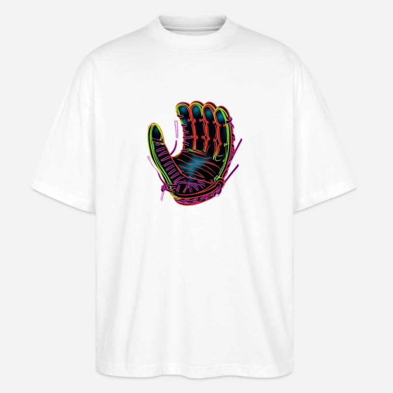 Baseball Handschuh Synthwave - Stanley/Stella Oversized Unisex Bio T-Shirt Blaster 2.0 - Weiß