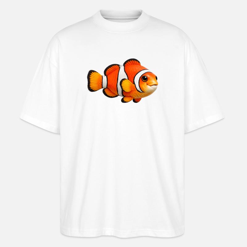 Clownfisch Meeresfisch Bunt - Stanley/Stella Oversized Unisex Bio T-Shirt Blaster 2.0 - Weiß