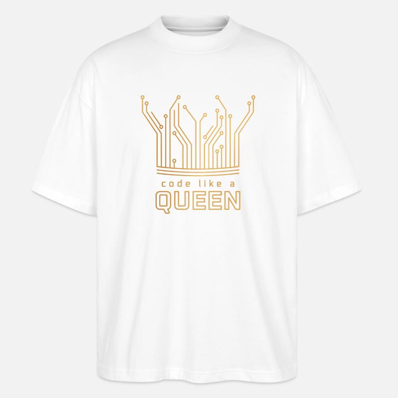 Code comme une reine - T-shirt bio Blaster 2.0 coupe oversize Stanley/Stella Unisexe - blanc