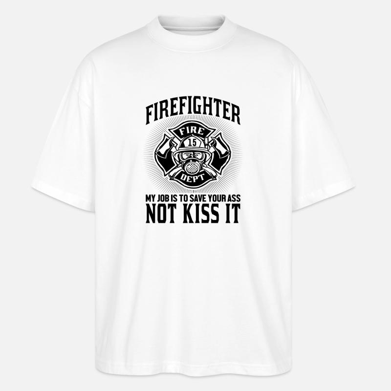 Fire_Fighter - Stanley/Stella Oversized Unisex Bio T-Shirt Blaster 2.0 - Weiß