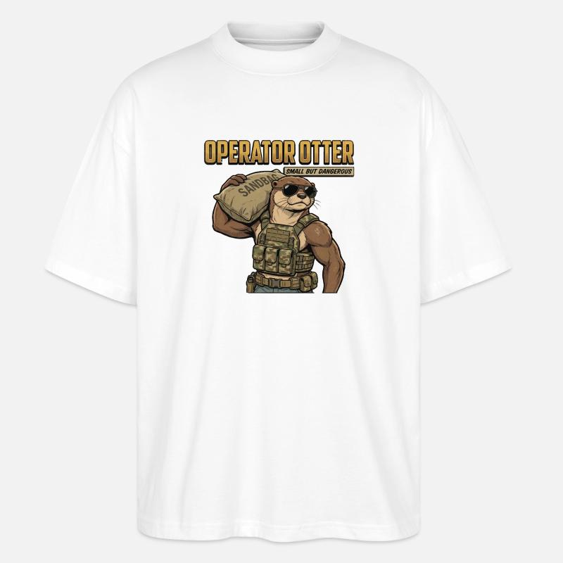 Operator Otter - Stanley/Stella Oversized Unisex Bio T-Shirt Blaster 2.0 - Weiß
