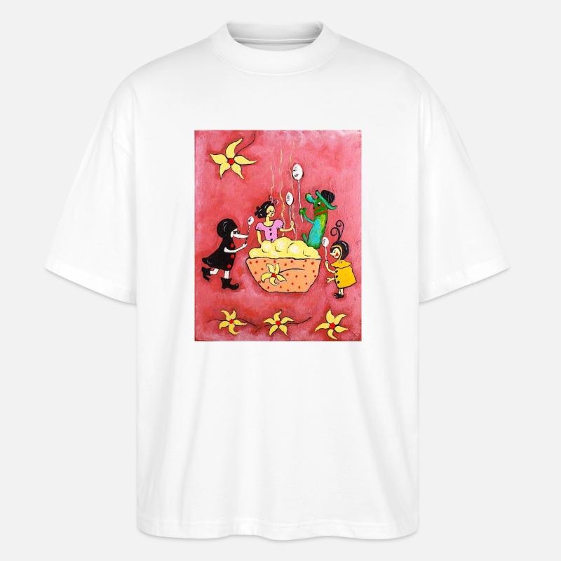 Vanille Pudding - Stanley/Stella Oversized Unisex Bio T-Shirt Blaster 2.0 - Weiß