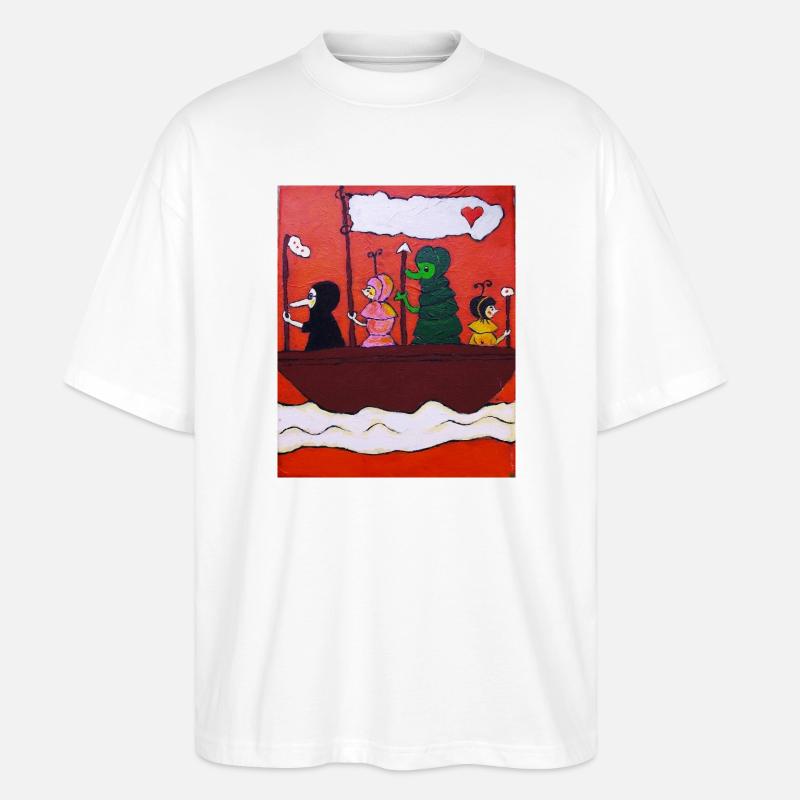 4 Freunde - Stanley/Stella Oversized Unisex Bio T-Shirt Blaster 2.0 - Weiß