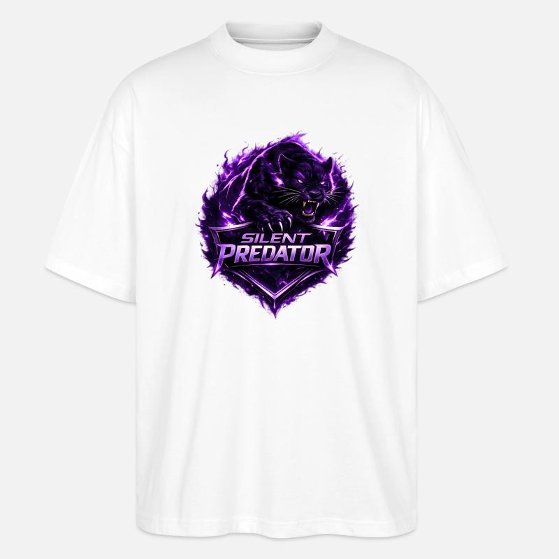 Silent Predator Panther Emblem - Stanley/Stella Oversized Unisex Bio T-Shirt Blaster 2.0 - Weiß