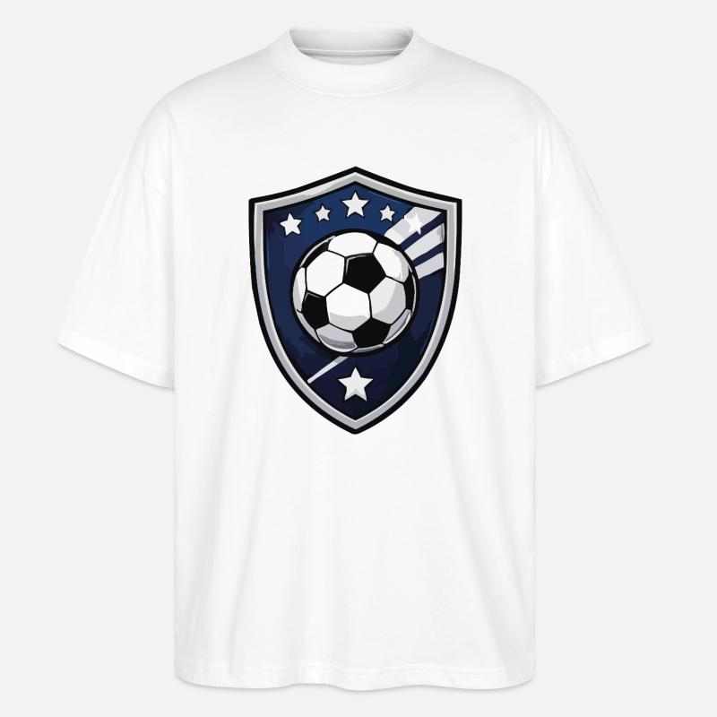 Soccer Shield Crest - Stanley/Stella Oversized Unisex Bio T-Shirt Blaster 2.0 - Weiß
