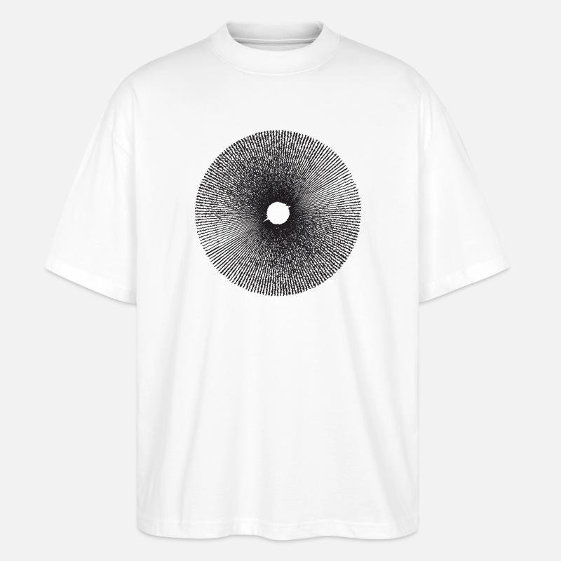 Radiales Sunburst-Ringmuster - Stanley/Stella Oversized Unisex Bio T-Shirt Blaster 2.0 - Weiß