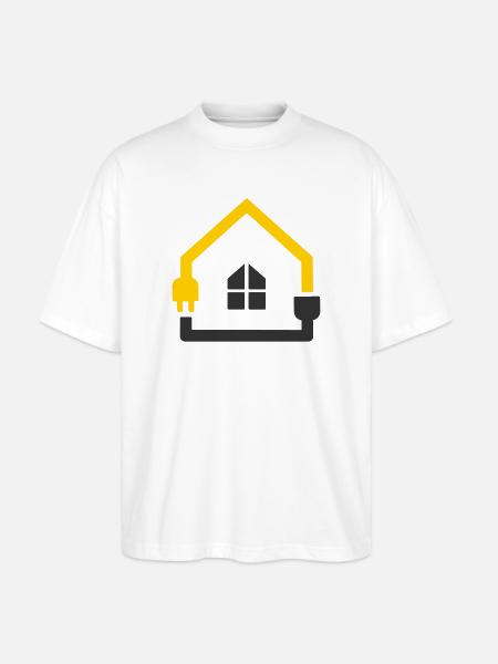 Electrician House Socket Smart Home - Stanley/Stella Oversized Unisex Organic T-shirt Blaster 2.0 - white