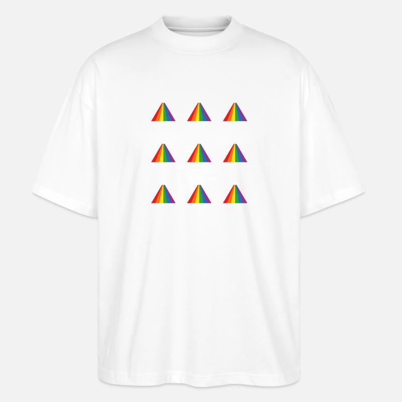Rainbow Pyramid Pattern - Stanley/Stella Oversized Unisex Organic T-shirt Blaster 2.0 - white