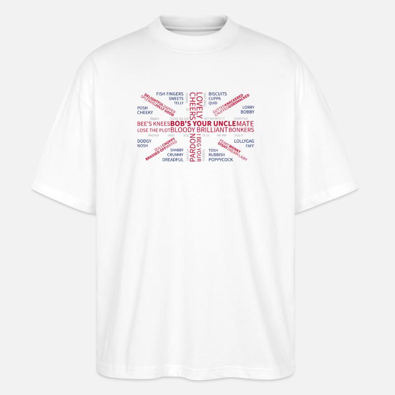 UBERBRITISH - Stanley/Stella Oversized Unisex Bio T-Shirt Blaster 2.0 - Weiß