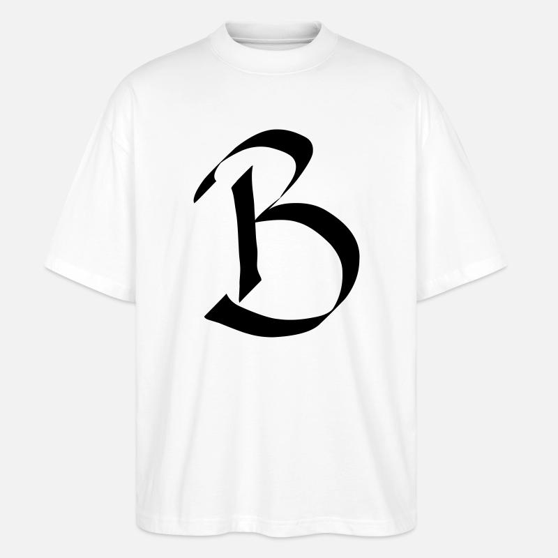 lettre B - T-shirt bio Blaster 2.0 coupe oversize Stanley/Stella Unisexe - blanc