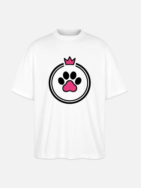 Hundepfote Krone Herz Knochen Hundemama - Stanley/Stella Oversized Unisex Bio T-Shirt Blaster 2.0 - Weiß
