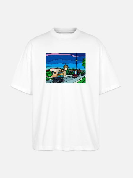 Retro City Straßenszene - Stanley/Stella Oversized Unisex Bio T-Shirt Blaster 2.0 - Weiß