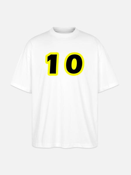 10 Number Symbol - Stanley/Stella Oversized Unisex Organic T-shirt Blaster 2.0 - white