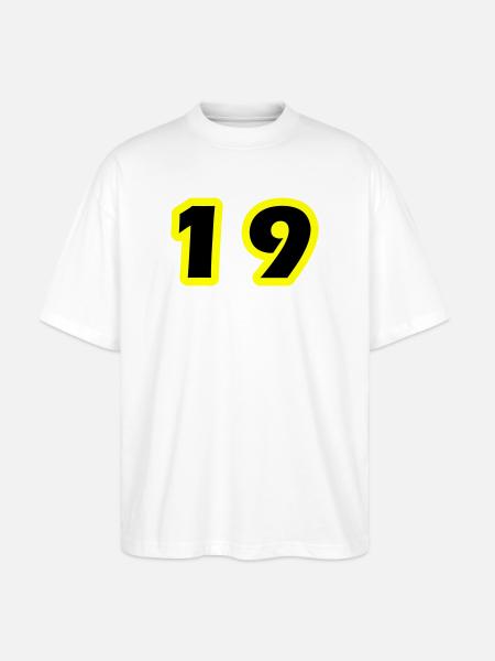 Symbole numérique 19 - T-shirt bio Blaster 2.0 coupe oversize Stanley/Stella Unisexe - blanc