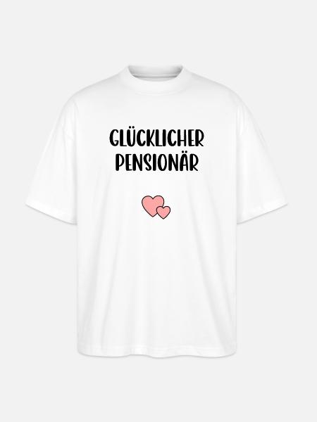 Glücklicher Pensionär Herz - Stanley/Stella Oversized Unisex Bio T-Shirt Blaster 2.0 - Weiß