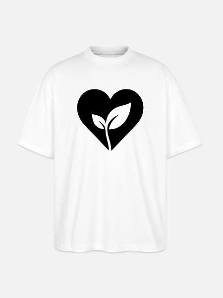 Gardener heart with plant - Stanley/Stella Oversized Unisex Organic T-shirt Blaster 2.0 - white