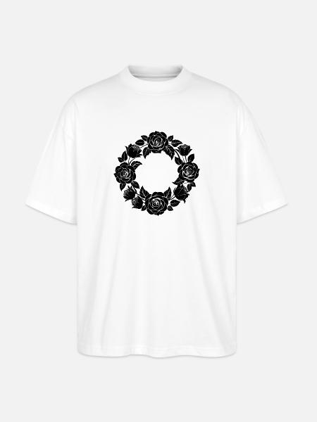 Rose Wreath - Stanley/Stella Oversized Unisex Organic T-shirt Blaster 2.0 - white