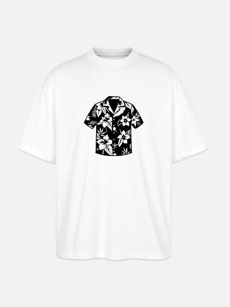 Hawaiihemd - Stanley/Stella Oversized Unisex Bio T-Shirt Blaster 2.0 - Weiß