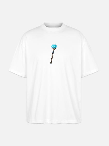 Magischer Kristallstab Blau - Stanley/Stella Oversized Unisex Bio T-Shirt Blaster 2.0 - Weiß