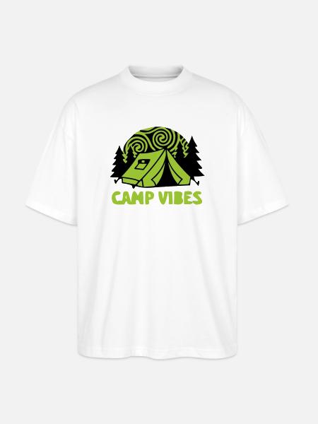Tent Camp Vibes Logo - Stanley/Stella Oversized Unisex Organic T-shirt Blaster 2.0 - white