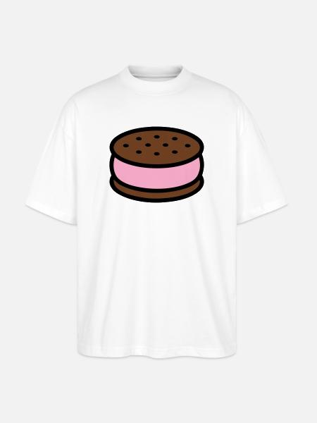 Eissandwich Keks Grafik - Stanley/Stella Oversized Unisex Organic T-shirt Blaster 2.0 - white