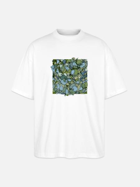 Blue Hydrangeas – Modern Floral Illustration - Stanley/Stella Oversized Unisex Organic T-shirt Blaster 2.0 - white