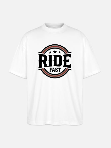 Ride Fast Abzeichen Logo - Stanley/Stella Oversized Unisex Bio T-Shirt Blaster 2.0 - Weiß