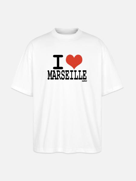 i love marseille - Stanley/Stella Oversized Unisex Organic T-shirt Blaster 2.0 - white