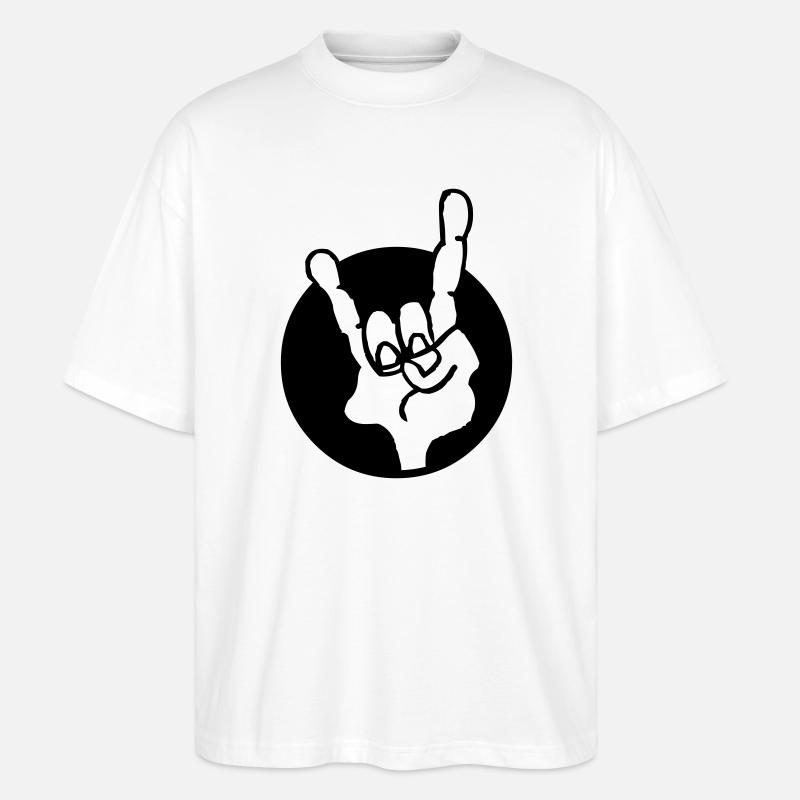 Hand rock - Stanley/Stella Oversized Unisex Bio T-Shirt Blaster 2.0 - Weiß