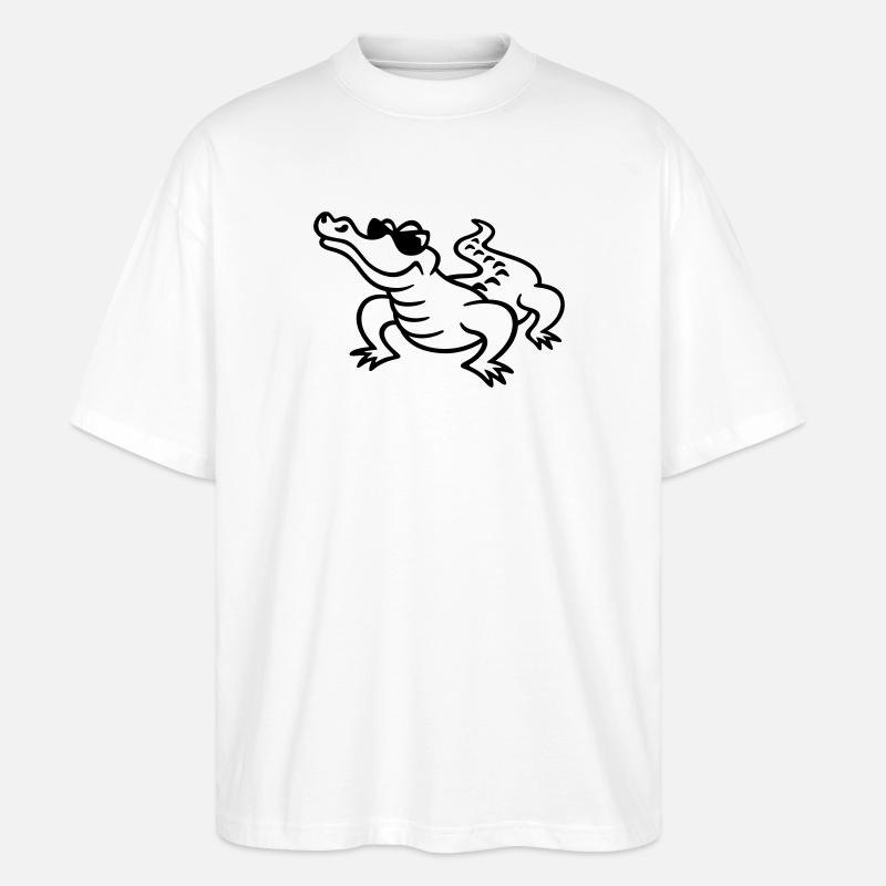 Croco Cool - Stanley/Stella Oversized Unisex Bio T-Shirt Blaster 2.0 - Weiß