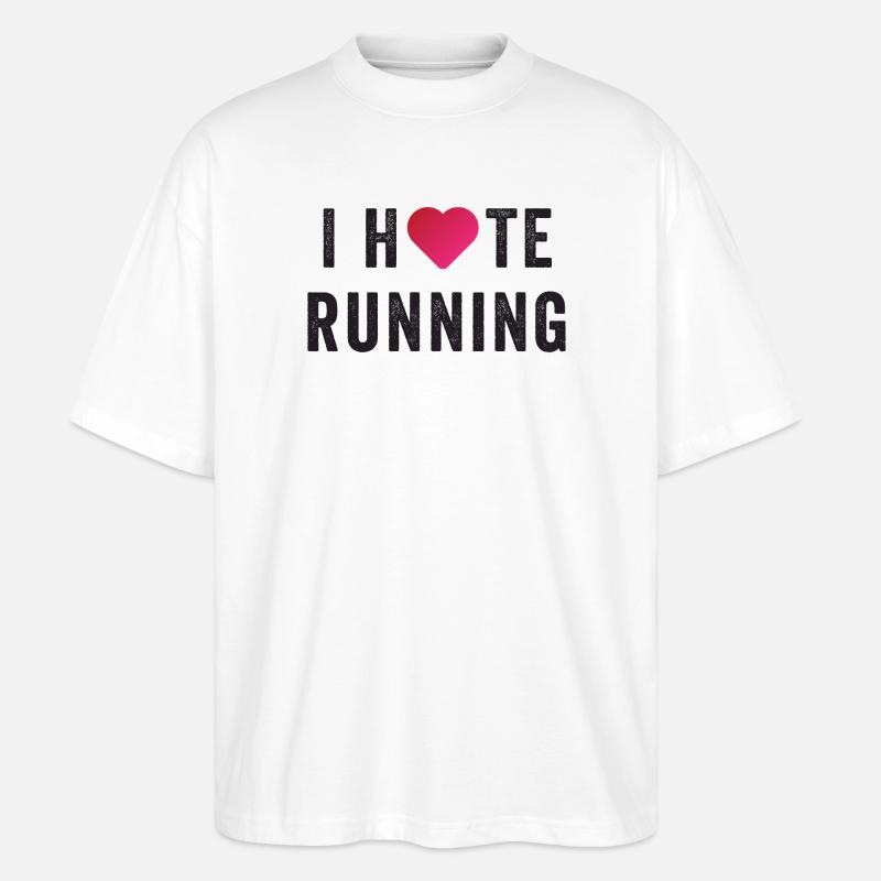 J’aime/déteste courir - T-shirt bio Blaster 2.0 coupe oversize Stanley/Stella Unisexe - blanc