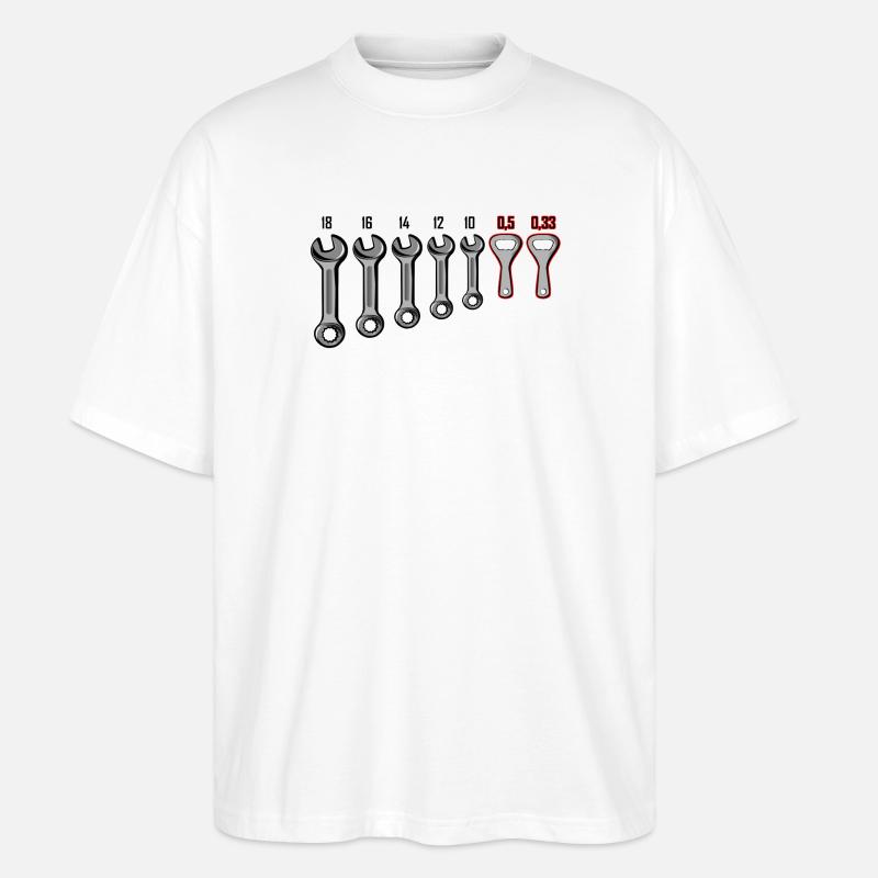 Clé de l’artisan - Décapsuleur - T-shirt bio Blaster 2.0 coupe oversize Stanley/Stella Unisexe - blanc