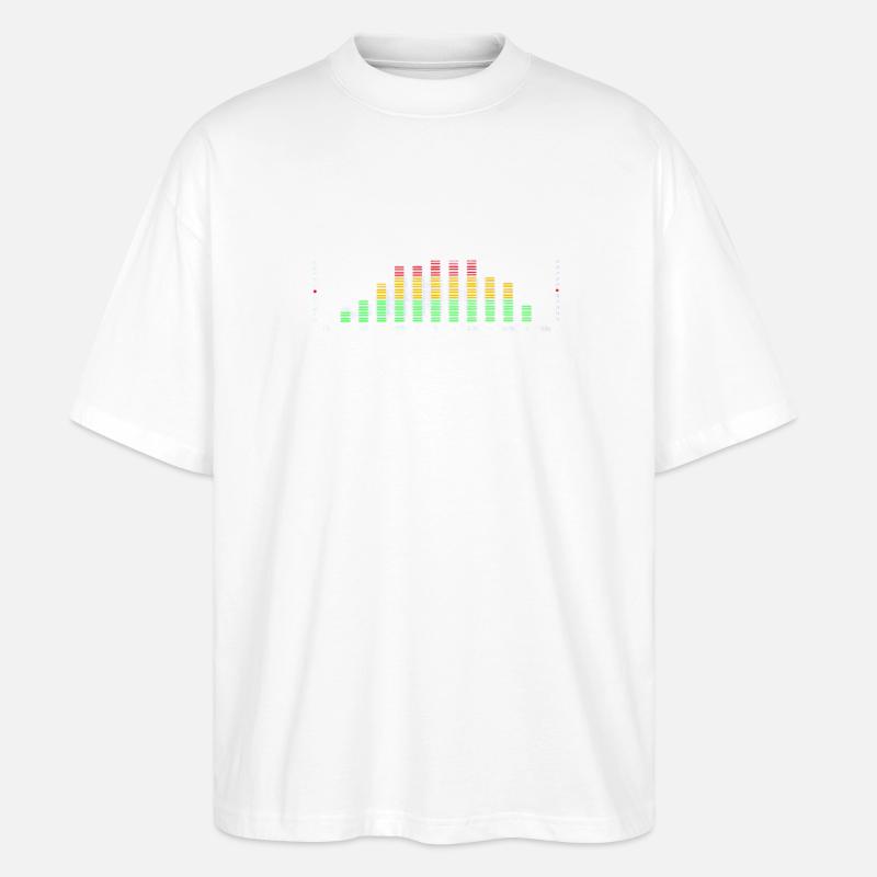 Rainbow Equalizer Pulse - Stanley/Stella Oversized Unisex Organic T-shirt Blaster 2.0 - white