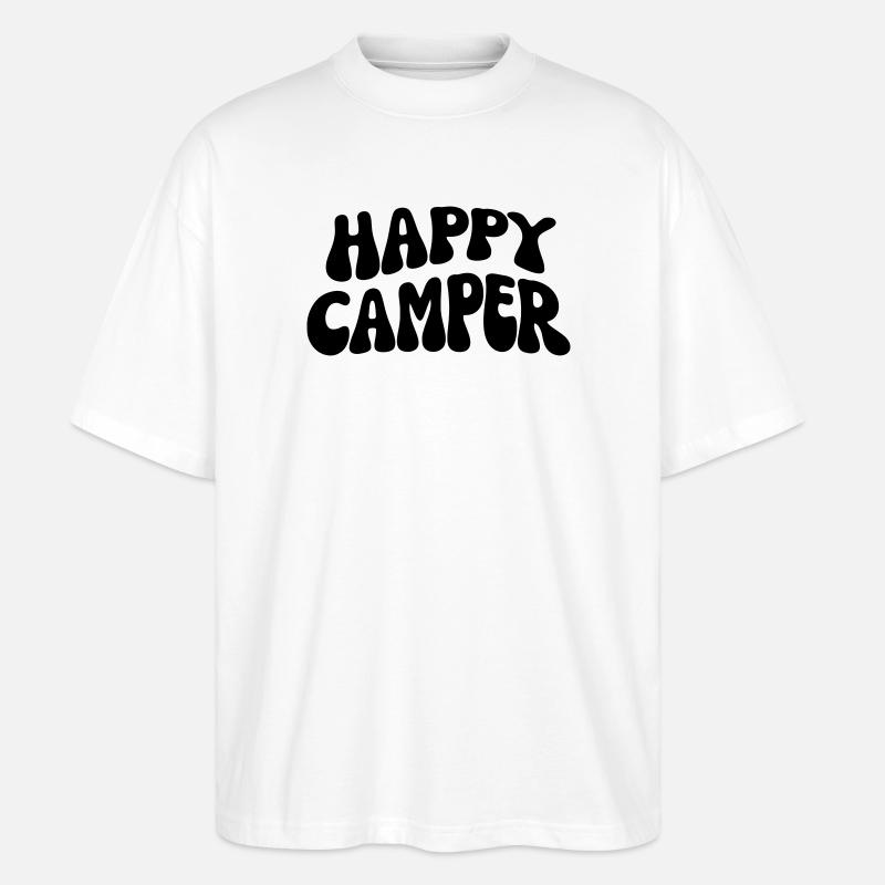 Happy Camper - Stanley/Stella Oversized Unisex Bio T-Shirt Blaster 2.0 - Weiß