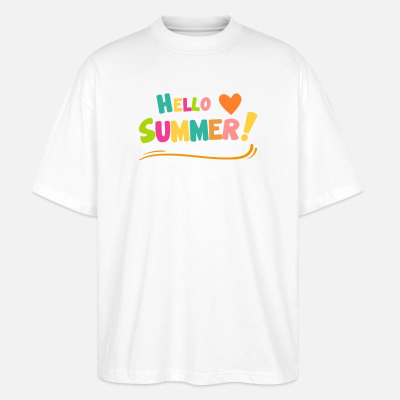 Hello Summer Farbexplosion - Stanley/Stella Oversized Unisex Bio T-Shirt Blaster 2.0 - Weiß
