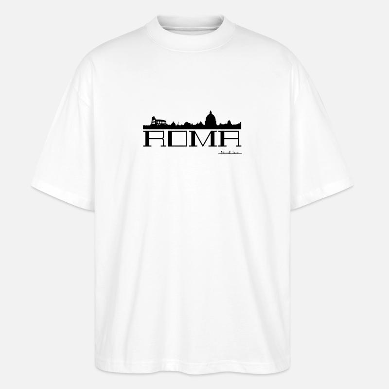 Silhouette Skyline Rom - Stanley/Stella Oversized Unisex Bio T-Shirt Blaster 2.0 - Weiß