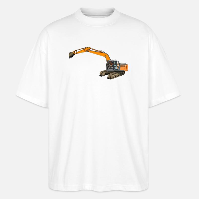 Löffelbagger greift ein - Stanley/Stella Oversized Unisex Bio T-Shirt Blaster 2.0 - Weiß