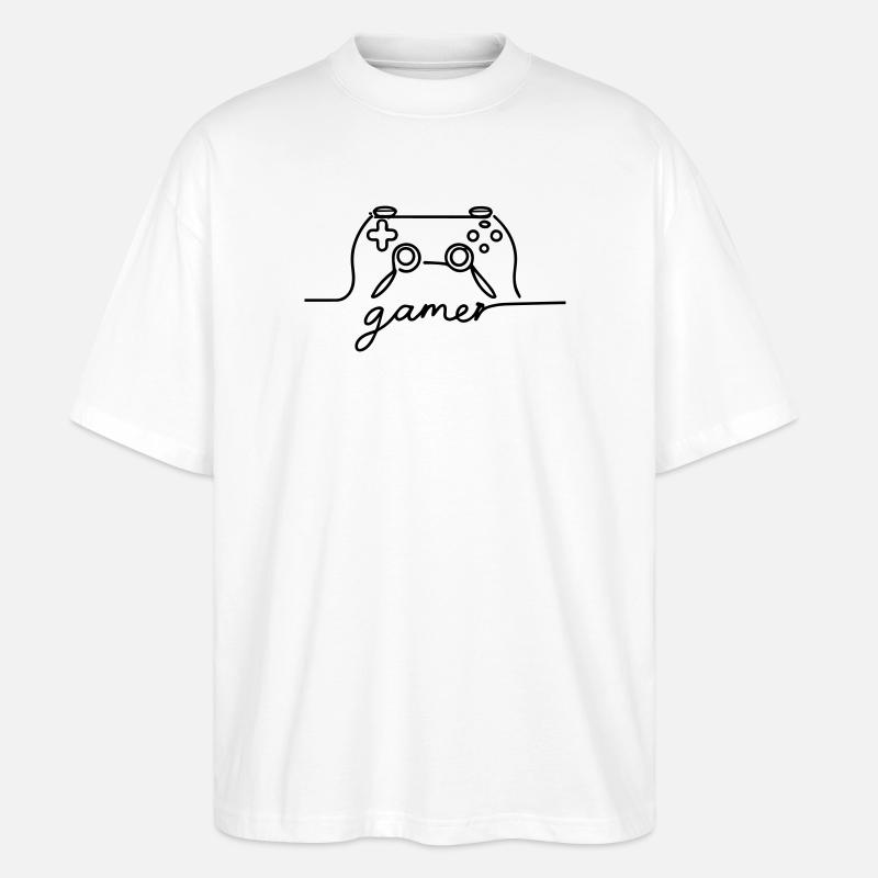 Linear Controller - Gamer - Stanley/Stella Oversized Unisex Organic T-shirt Blaster 2.0 - white