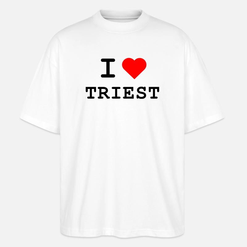 J’adore Trieste - J’aime Trieste - T-shirt bio Blaster 2.0 coupe oversize Stanley/Stella Unisexe - blanc