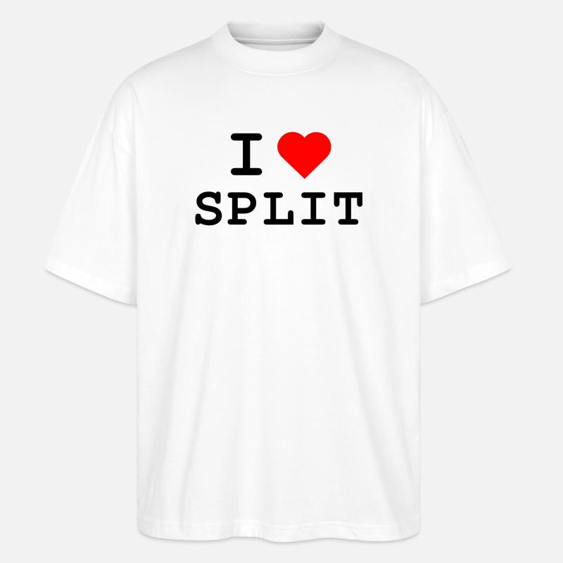 I love Split - Ich liebe Split - Stanley/Stella Oversized Unisex Bio T-Shirt Blaster 2.0 - Weiß
